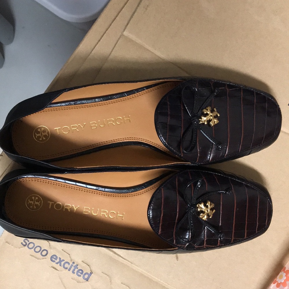 Tory Burch croc embossed loafer